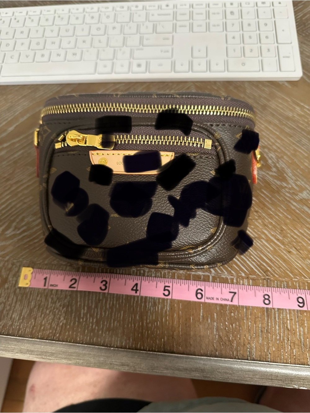 Leather Mini Crossbody Bag in Dark Brown with Gold Hardware